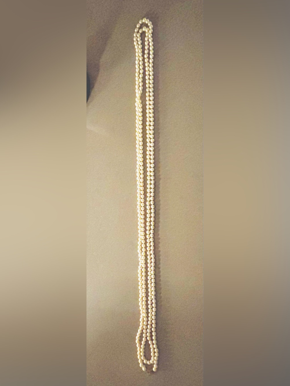 Estate Triple Cultured Pearl Necklace- 1930’s with gold Filagree clasp.